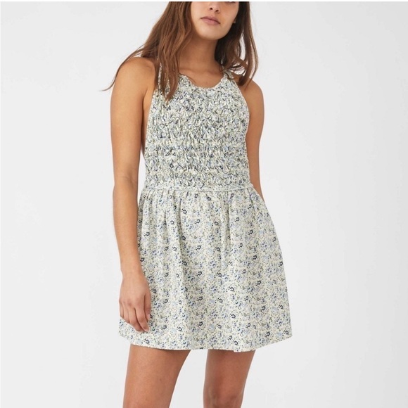 Free People Petunia White Floral Mini Overall Dress - Picture 3 of 9
